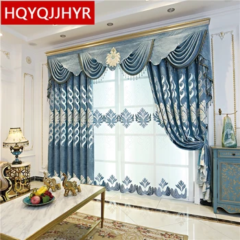 

European custom luxury villa curtains for living room windows high quality decorative curtains for bedroom hotel apartments