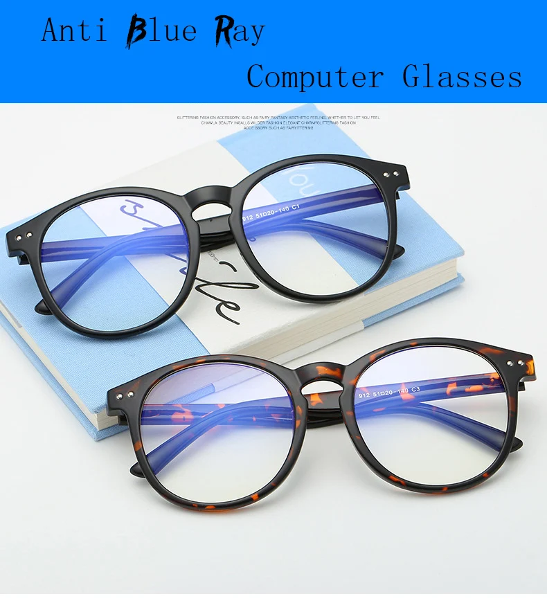 YOK'S компьютерные очки, анти синий светильник, блокирующий фильтр, игровые очки, женские круглые леопардовые прозрачные очки, оправа, очки WN1142