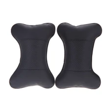 Акриловый кожаный чехол для автомобильного сиденья, подушка для подголовника, подушка для подголовника, черная, 2 шт