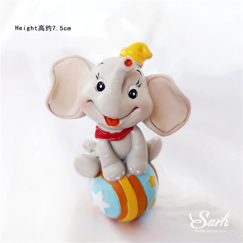 Lion Elephant Circus Clown Cake Toppers Windmill Boy Girl Birthday Party Supplies Straw Bow Kid Baking Dessert Love Gifts - Цвет: Elephant B