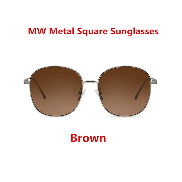 MW Brown Xiaomi MW металлические квадратные модные солнцезащитные очки военные поляризационные линзы стильный металлический блок рамы УФ-лучи для путешествий на открытом воздухе - Цвет: MW Brown