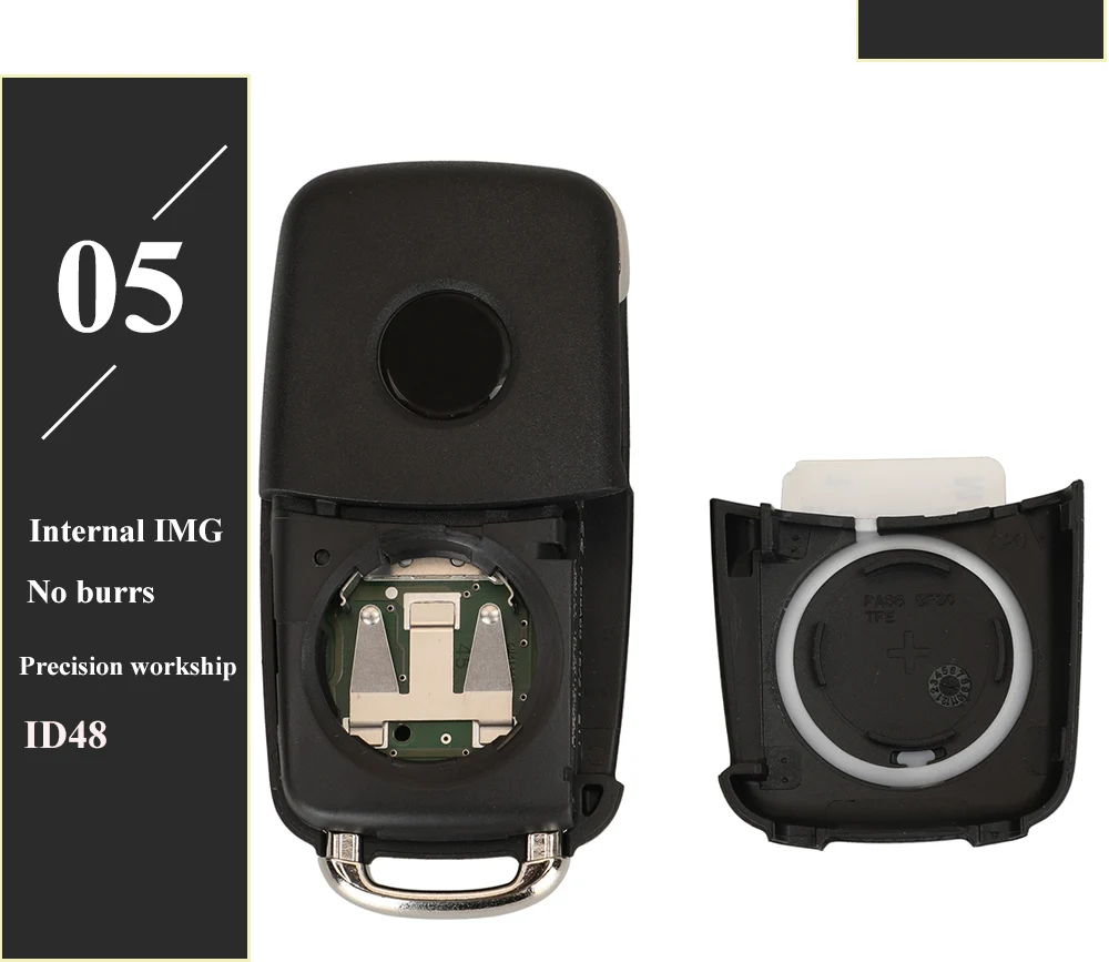 Keyforkess OEM 434Mhz ID48 chiave di vibrazione a distanza OEM per VW Volkswagen Beetle Caddy Eos Golf Jetta Polo Scirocco Tiguan Touran - H4a38ec4a4f59446484999bf6b7b7b58eP