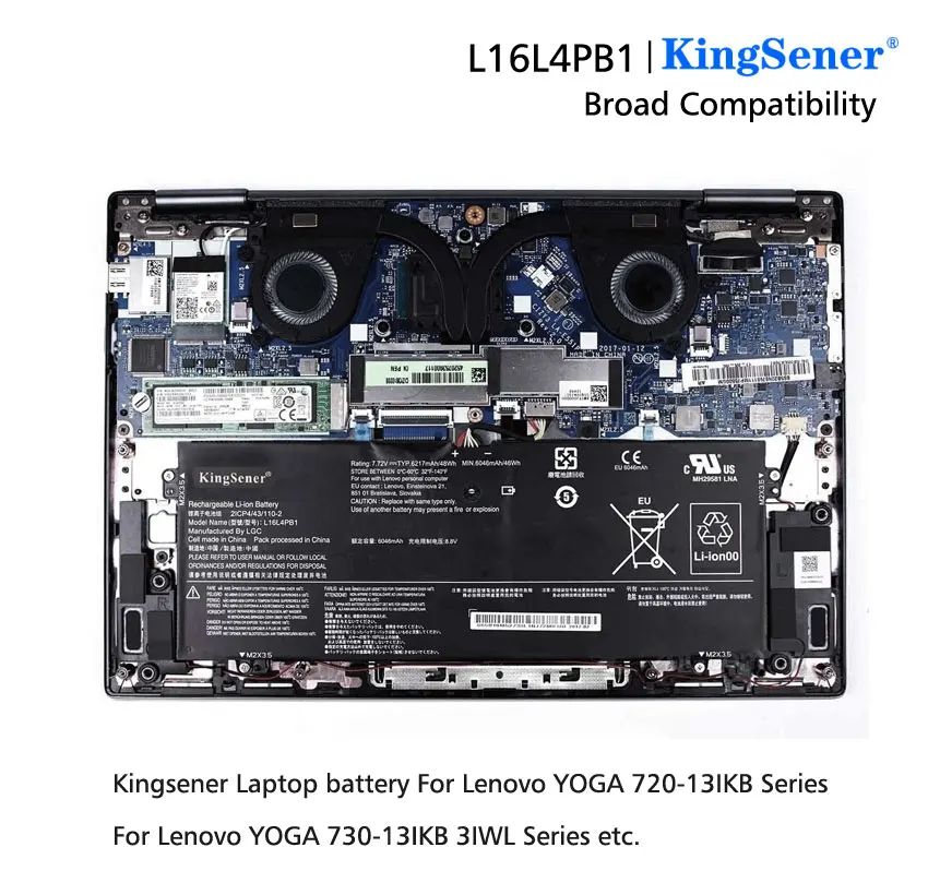 Kingsener-bateria do Portátil para Lenovo Lenovo Yoga 72013ikb Ikbr 13 15ikb Ioga 730-13ikb L16l4pb1 L16m4pb1 L16m4pb1 5b10m52739 7.68v 48wh - Imagem 3