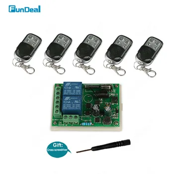 

433Mhz Universal Wireless Remote Control Switch AC 110V 220V 2 Channel Relay Receiver Module and RF 433 Mhz 4 Button Transmitter