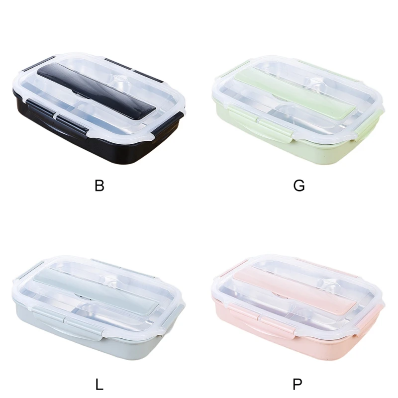 Герметичный Ланч-бокс из нержавеющей стали, 4 сетки, контейнеры для еды с отсеками, термальный Ланч-бокс для школьников, детей и взрослых