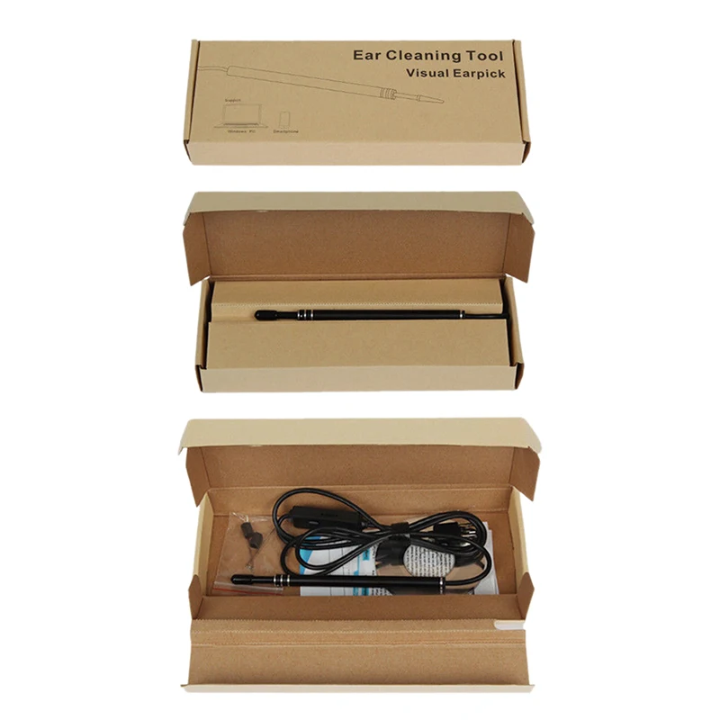 귀 검이경 메가 픽셀 귀 범위 검사 카메라 3 in 1 USB 귀 디지털 내시경 귀지 청소 도구 6led