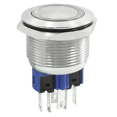 

22mm Mounted Momentary Green LED Light 24V 2NO 2NC Metal Button Switch