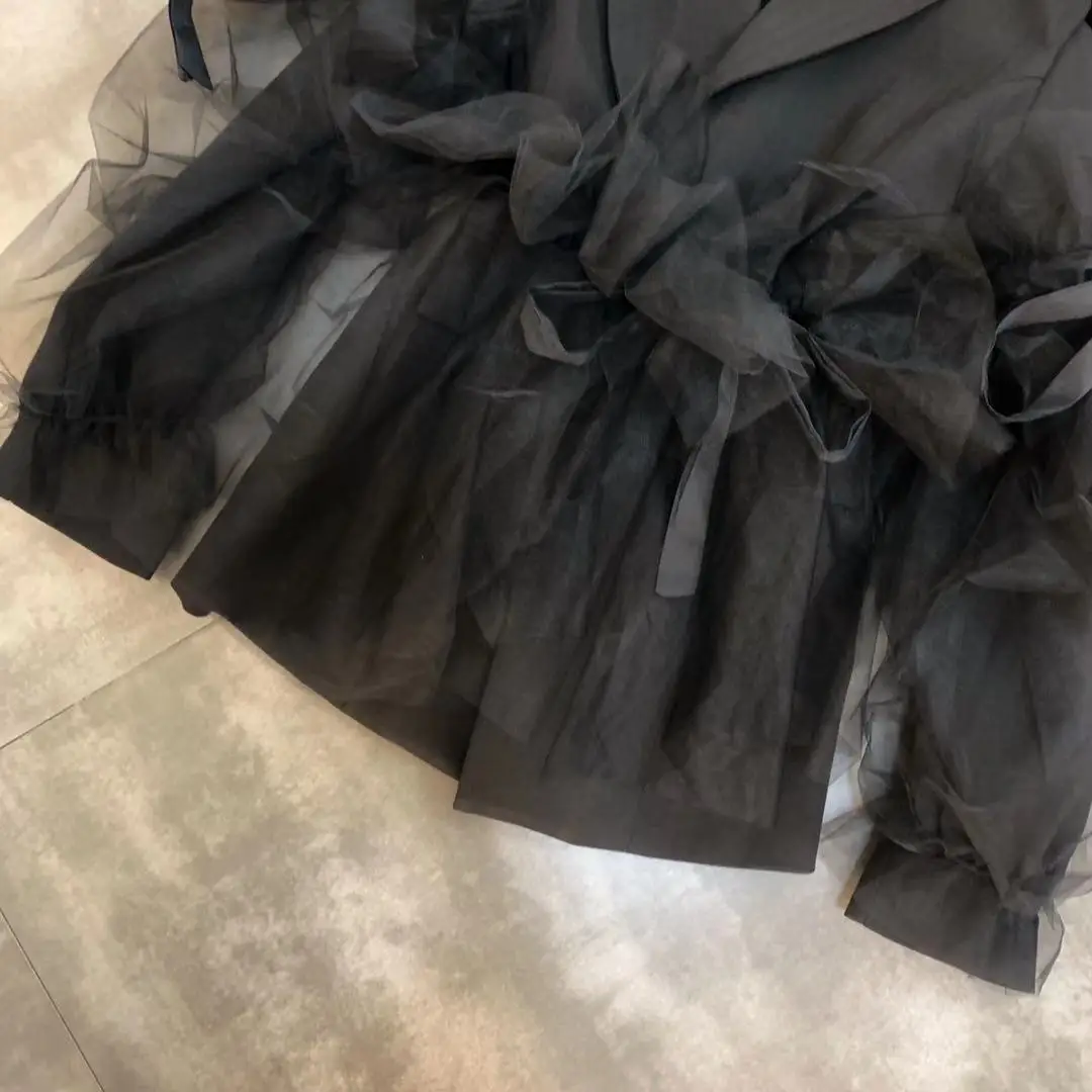 Сетчатый красный же грейпфрут mm2019 Ранняя осень сплайсинговый 3D сетчатый слоеный съемный маленький женский костюм
