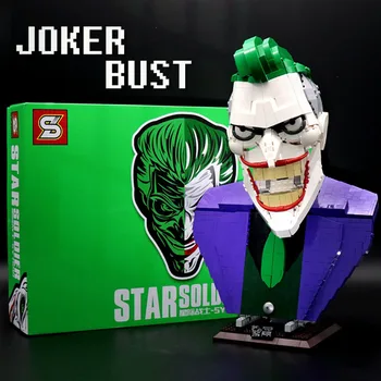 

In Stock Sembo SY7599 Clown Dark Knight Batman Joker superhero head curios for display Building Blocks bricks toys Gift