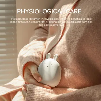 

Cute White Rabbit Shape Hand Warmer Mobile Power Bank Electric Hand Warmer 4000mah Fast Heating Warmers Sweet Gifts Home