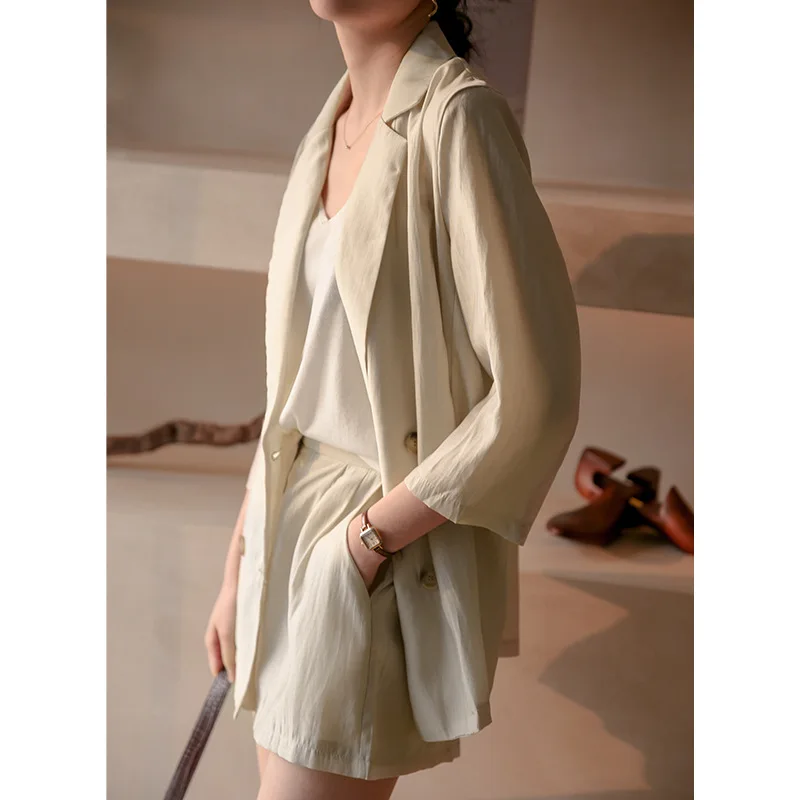 

Small Suit WOMEN'S Suit Summer 2019 New Style Korean-style Solid Color Half-sleeve Shirt Quite Profile Sun-resistant Suit Coat T
