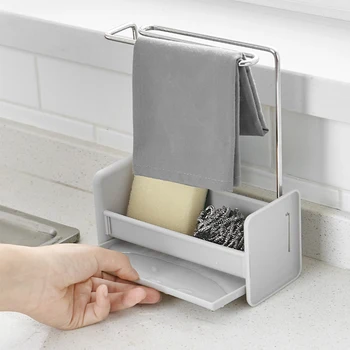 

Stainless Steel Kitchen Dishcloth Holder For Towel Cleaning Cloth Draining Organize Sponge Dish Holder Rag Storage Rack Shelf