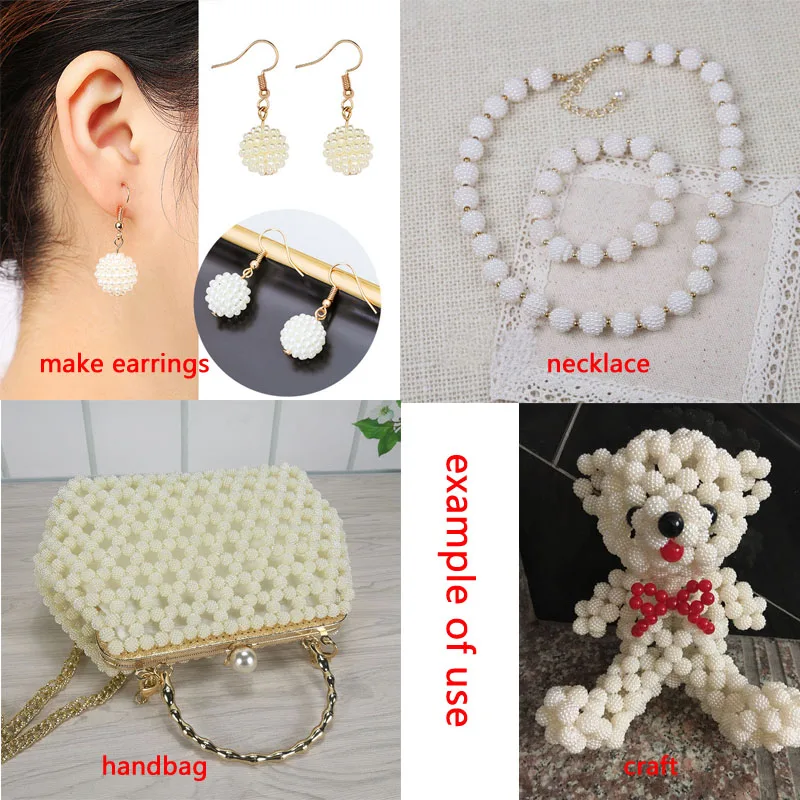 Wholesale 100pcs White Waxberry Imitation Pearl Beads For Necklace Earrings DIY Round Plastic Beads Jewelry Making Findings images - 6