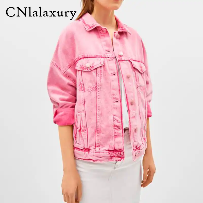 pink jean jackets for womens
