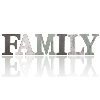 

Retro Old Wooden Family Stand Letters Decoration Vintage Home Decor Bar Wedding Party Table Centerpieces