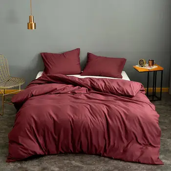 

Bonenjoy 1 pc Duvet Cover200*220 Wine Red Color Queen Size funda de edredon Queen Size Double Comforter Covers (no pillowcase)