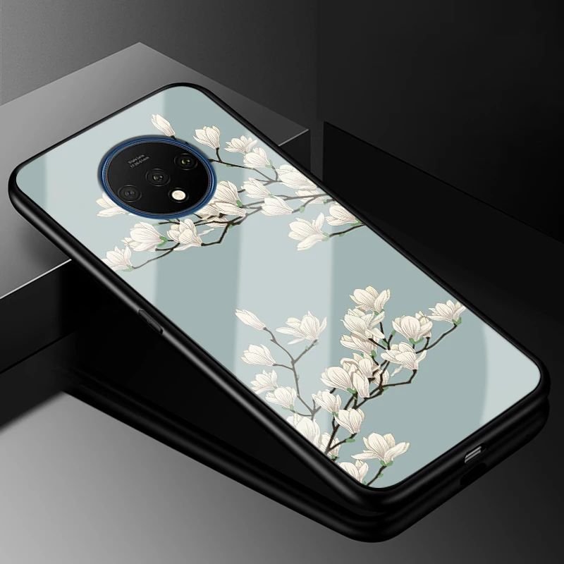 4 6,55 ''для oneplus 7T чехол из закаленного стекла твердая задняя крышка чехол для телефона s для One plus 7T oneplus 7T силиконовый бампер защитный чехол - Цвет: 4