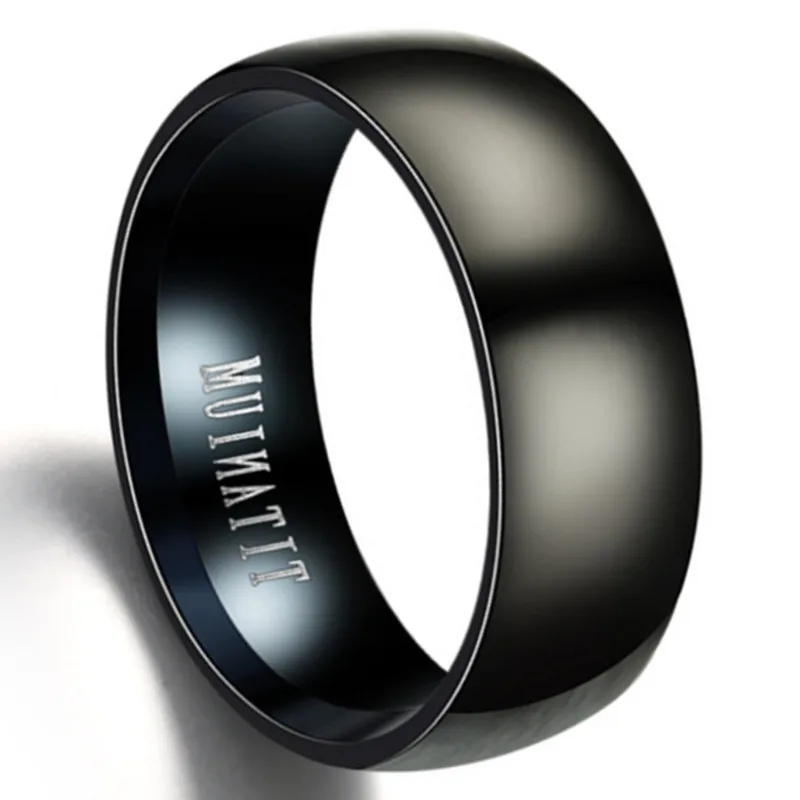 New Hot Men's Fashion Stainless Steel Ring Matte Inner and Outer Ball