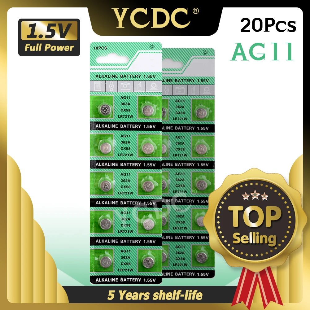 YCDC 20 шт./лот Новинка 1 55 в долговечные 362 SR721SW V362 GP62 AG11 часы батарейки кнопочные