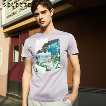 

SELECTED Men's 100% Cotton Printed Short-sleeved T-shirt S|419201560