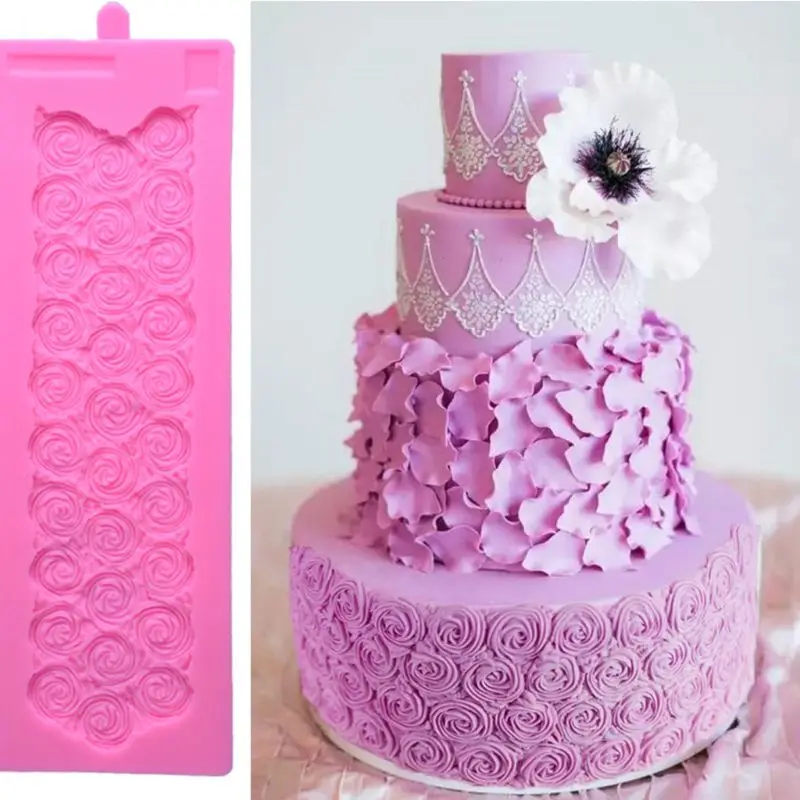 Сахар DIY силиконовая Роза пресс-форм чудодейственное, с ПВА пресс-форм Fondant(сахарная) пресс-формы