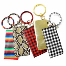 KANDRA, персонализированная сумка для телефона из искусственной кожи на молнии, Женский Повседневный клатч, браслет с круглым вырезом, клетчатая Сумочка в радужную полоску для монет