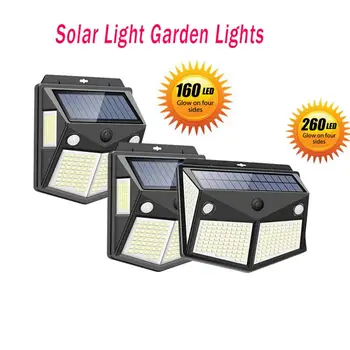 

160/260 LED Solar Light Garden Lights Human Body Sensor PIR Motion Sensor Light For Outdoor Garden Waterproof Decoration