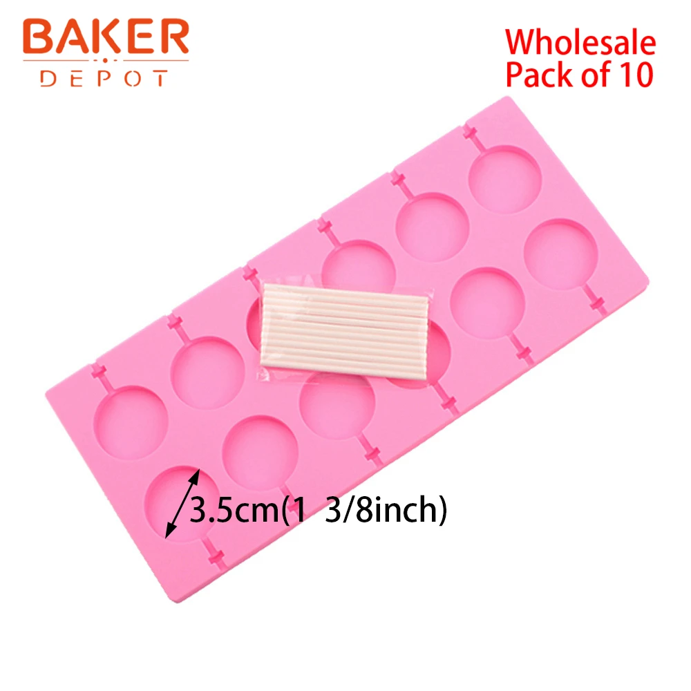 CDSM-749-10 BAKER DEPOT оптом силиконовые формы для леденцы Конфеты Шоколад круглый клейкий бисквит форма цветок Торт Украшение Инструмент Упаковка из 10 - Цвет: CDSM-749-10