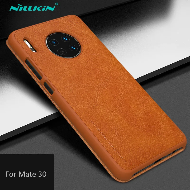 Кожаный чехол-книжка Nillkin Qin с откидной крышкой для huawei mate 30 Pro Smart Sleep Window