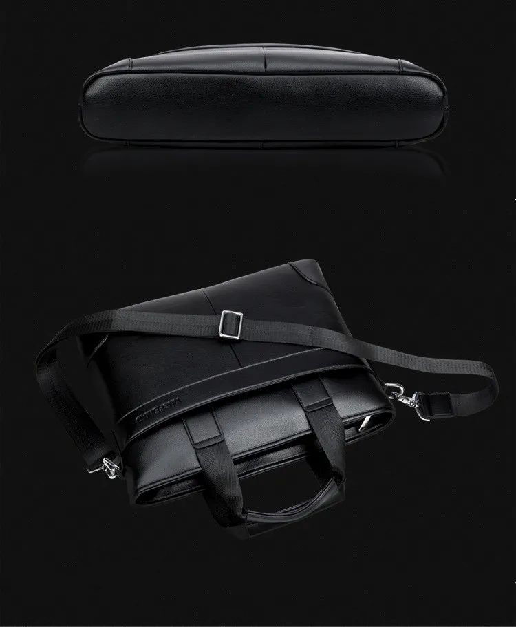Мужской деловой офисный портфель, роскошная брендовая кожаная сумка, сумка на плечо для компьютера, ноутбука, wo мужские однотонные черные сумки-мессенджеры