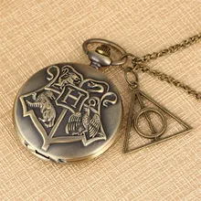 Горячая Распродажа Hogwarts школьная тема кварцевые карманные часы ожерелье карманные аксессуары для часов подвеска Fob цепочки для свитера дети