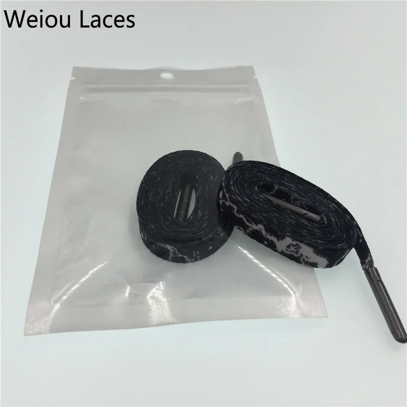 Weiou hot Shoestring Tops Silk Screen Printing Flat Print Shoelaces For Dress Shoes Personalized Replacement Shoelaces 60-180cm