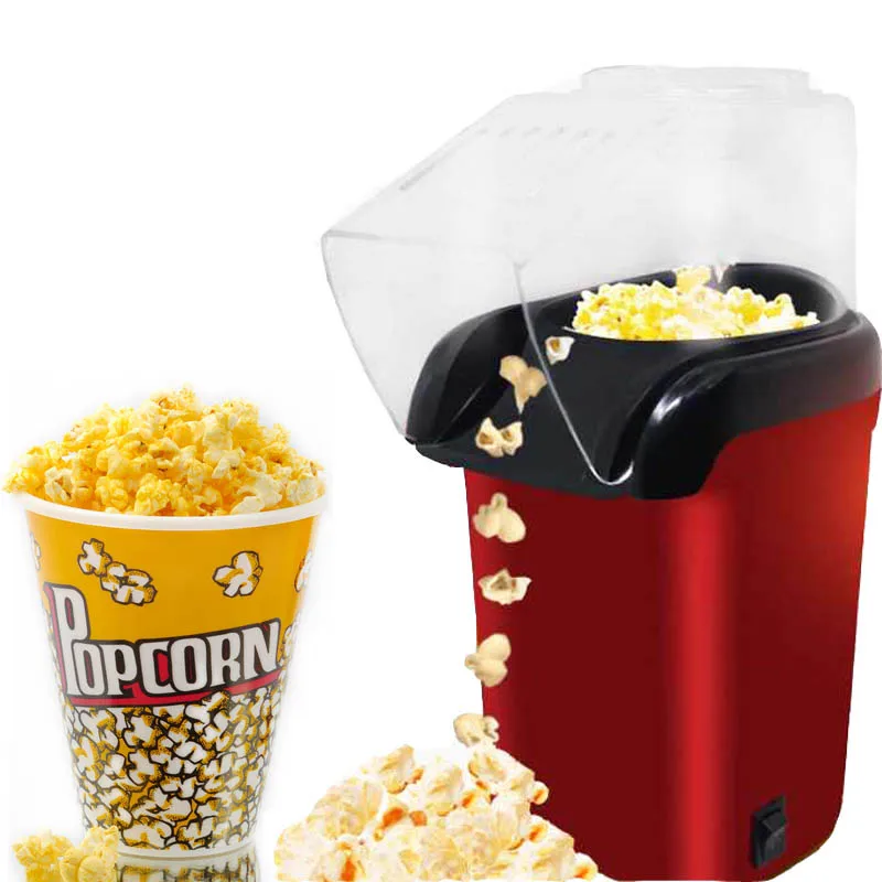 Мини бытовой электрический Попкорн Машина Автоматическая красная Кукуруза Поппер натуральный попкорн домашнего использования для детей