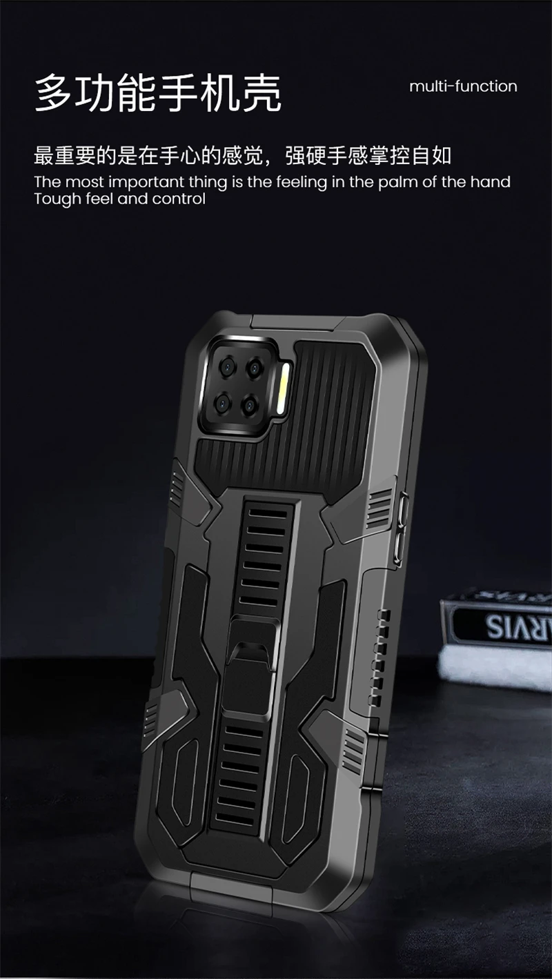 Shockproof Case For OPPO A7 A8 A9 A12 A15 A31 A32 A52  Anti-Fall Armor Bracket Phone Cover For A53 A54 A72 A73 A92 A93 A94 Cases oppo phone back cover