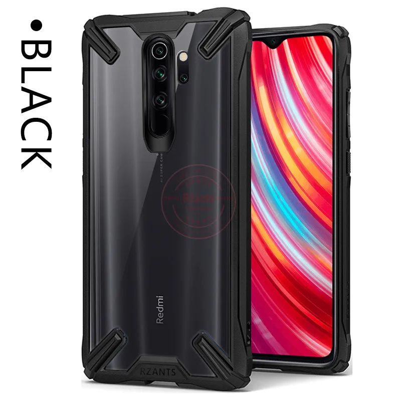 black Военная подушка безопасности, защитный чехол для Xiaomi Redmi Note 8 Pro, прозрачный акриловый PC+ TPU, противоударный защитный чехол на заднюю панель - Цвет: black