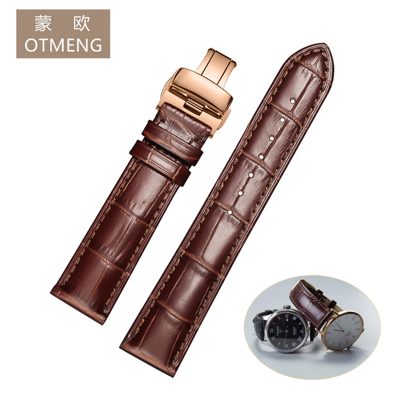 Ремешок для часов OTMENG из натуральной телячьей кожи браслет Tissot Seiko Omega 18 мм 19 20 21 22