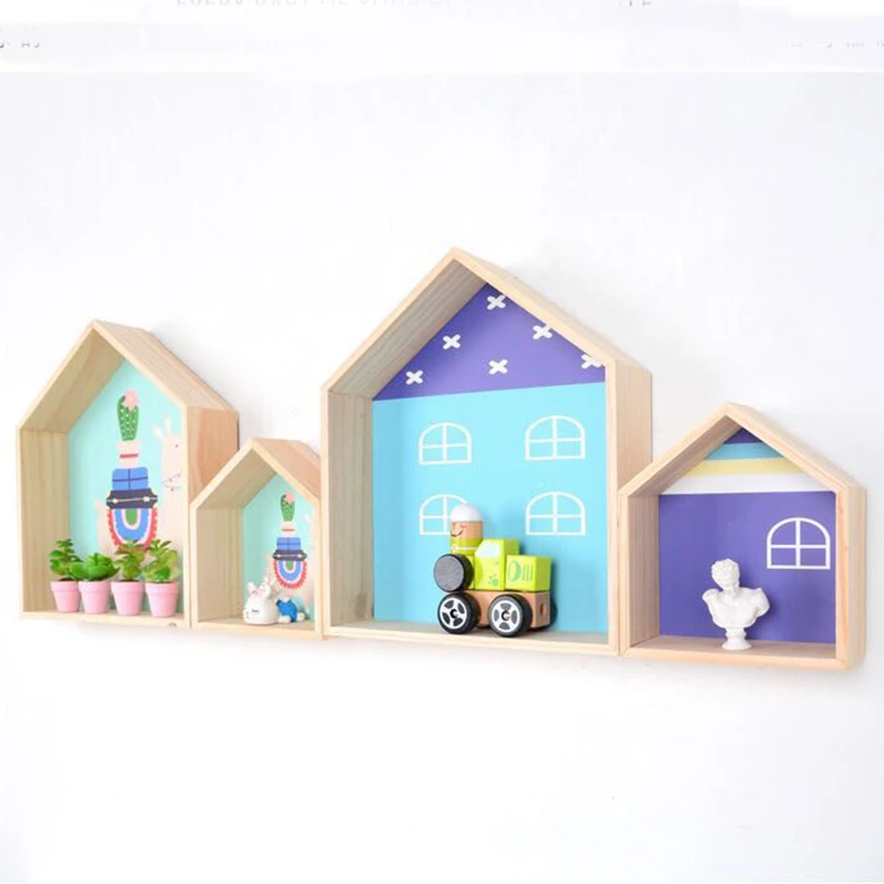 wooden shelves nursery