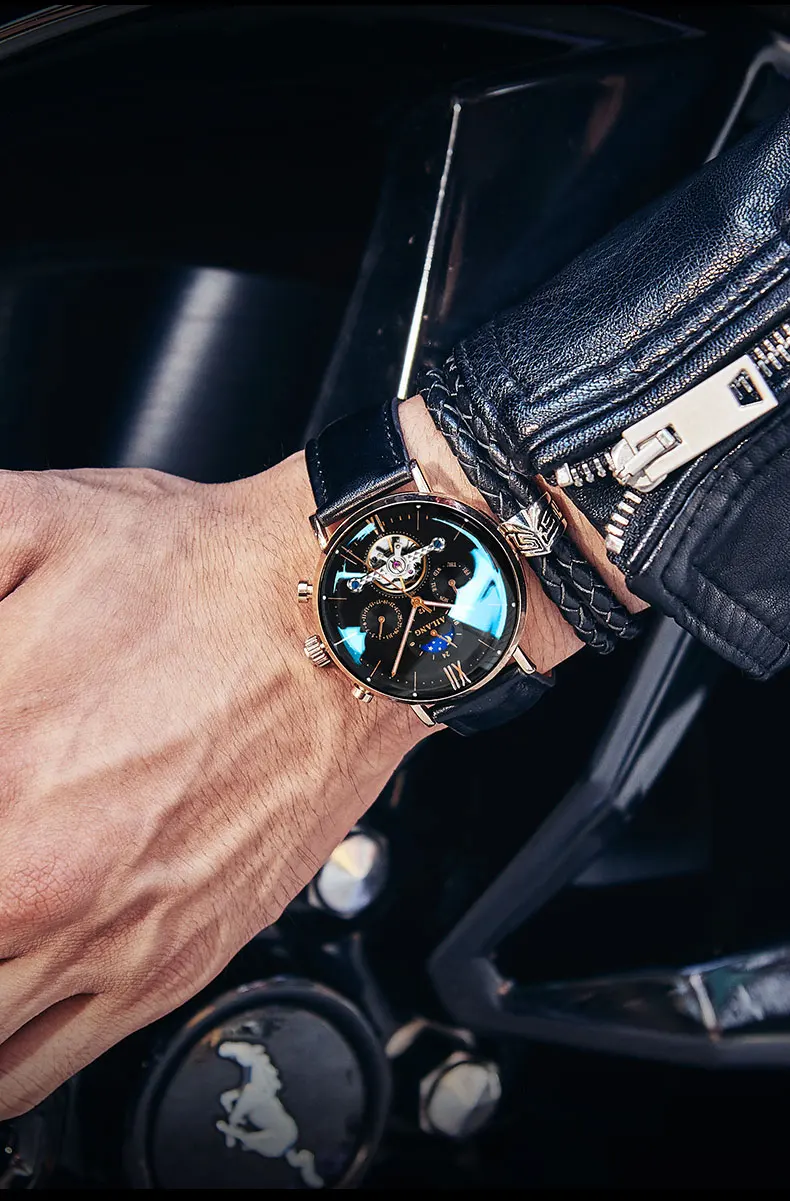 Часы наручные AILANG Relojes мужские спортивные часы скелетоны водонепроницаемость 30 м