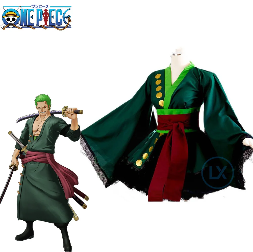 Anime One Piece Cosplay Costume Zoro One Piece Lolita Kimono Dress Full Sets Custom Made Female Halloween Gift Anime Costumes Aliexpress