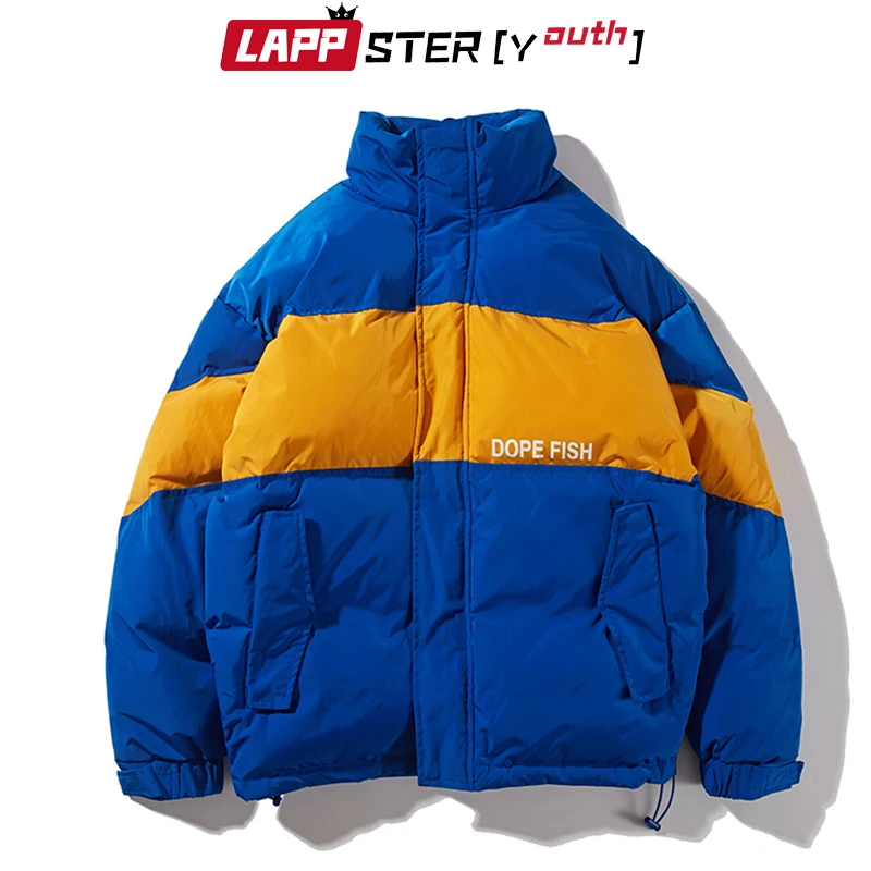 

LAPPSTER-Youth Men Patchwork Parkas Winter Jacket 2019 Buble Coat Streetwear Harajuku Hip Hop Jackets Male Designer Puffy Jacket