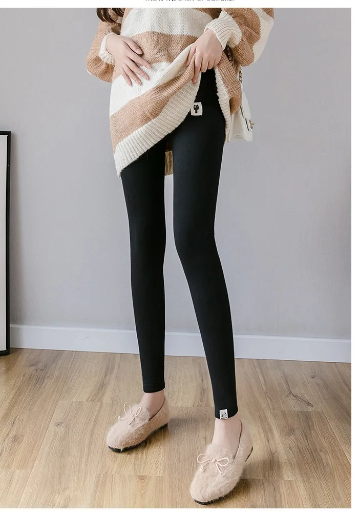 Explosion models maternity clothes autumn and winter plus pregnant thickening stomach lift comfortable leggings pregnant trouser