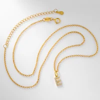 D Color Moissanite Diamond Tiny Letters Initial Pendant Necklace Real 925 Sterling Silver Simulated Diamond Moissanite For Women - Image 4