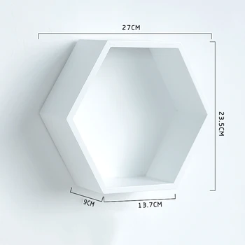

1 Pcs Hexagon Wall Shelf Modern Loft Dorm Storage Shelves Home Art Decor