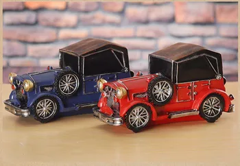 

[New] Vintage Sculpture Simulation old car saving pot model Statue Art Carving Resin artware Figurine Home Decorations
