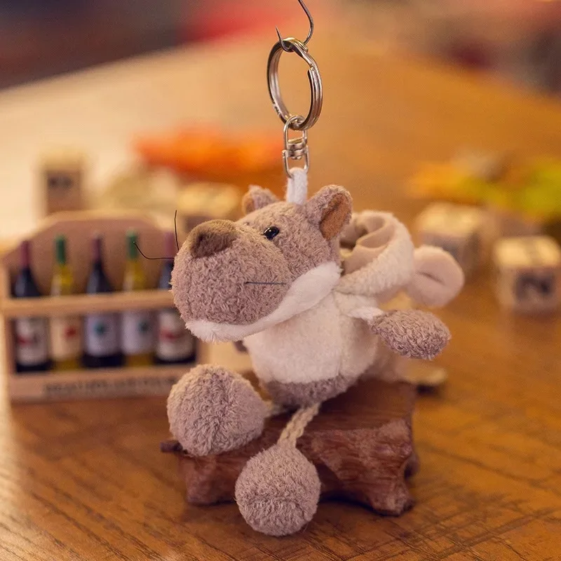 Брелок с подвеской в виде волка из белой ткани 5 шт.|plush keyrings|plush pendantkeyring plush |