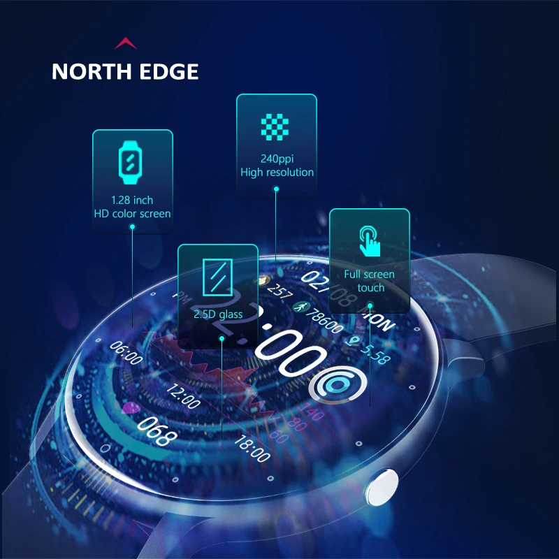 Norte dos Homens Monitor de Pressão Relógio para Xiaomi Borda Relógio Inteligente Atividade Rastreador Freqüência Cardíaca Arterial Mulheres Smartveres Novo Ios 2022 - Image 4