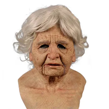

NEW Old Woman Mouth cover masks Creepy Wrinkle Face Mask Latex Cosplay Party Props face masks mascarillas Mouth cover