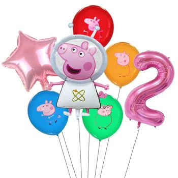 

7pcs/lot Peppa Pig Birthday Party Decorations Baby Shower Decor Kids Party Peppa Pig Balloon Air Globos