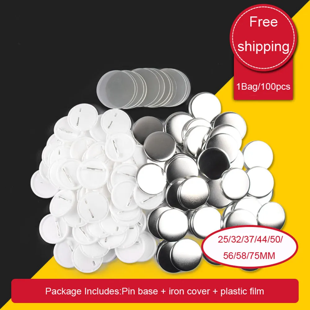 Blank Pin Button Badge Material Parts Round DIY  Making Component Badge Making Materials