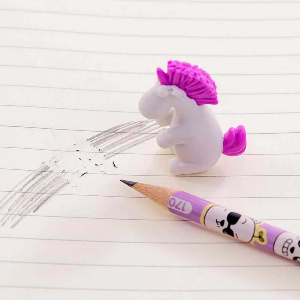 

3 Pcs/pack Cartoon Unicorn Rainbow Erasers Writing Drawing Rubber Pencil Eraser Cute Stationery for Kids Gifts School Supplies